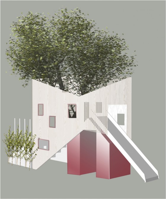 Cultural Laboratory for St Matthews School Cambridge designed by public works for 30 Bird's interdisciplinary project MUD (Slide view)